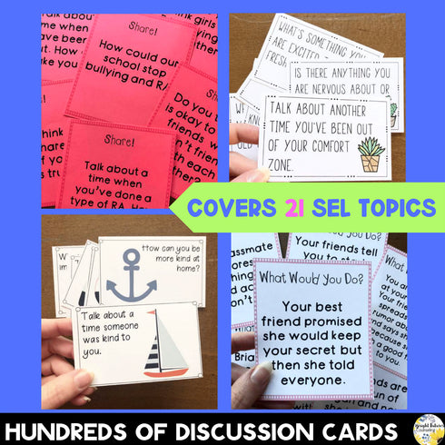 School Counseling SEL Discussion Cards Bundle